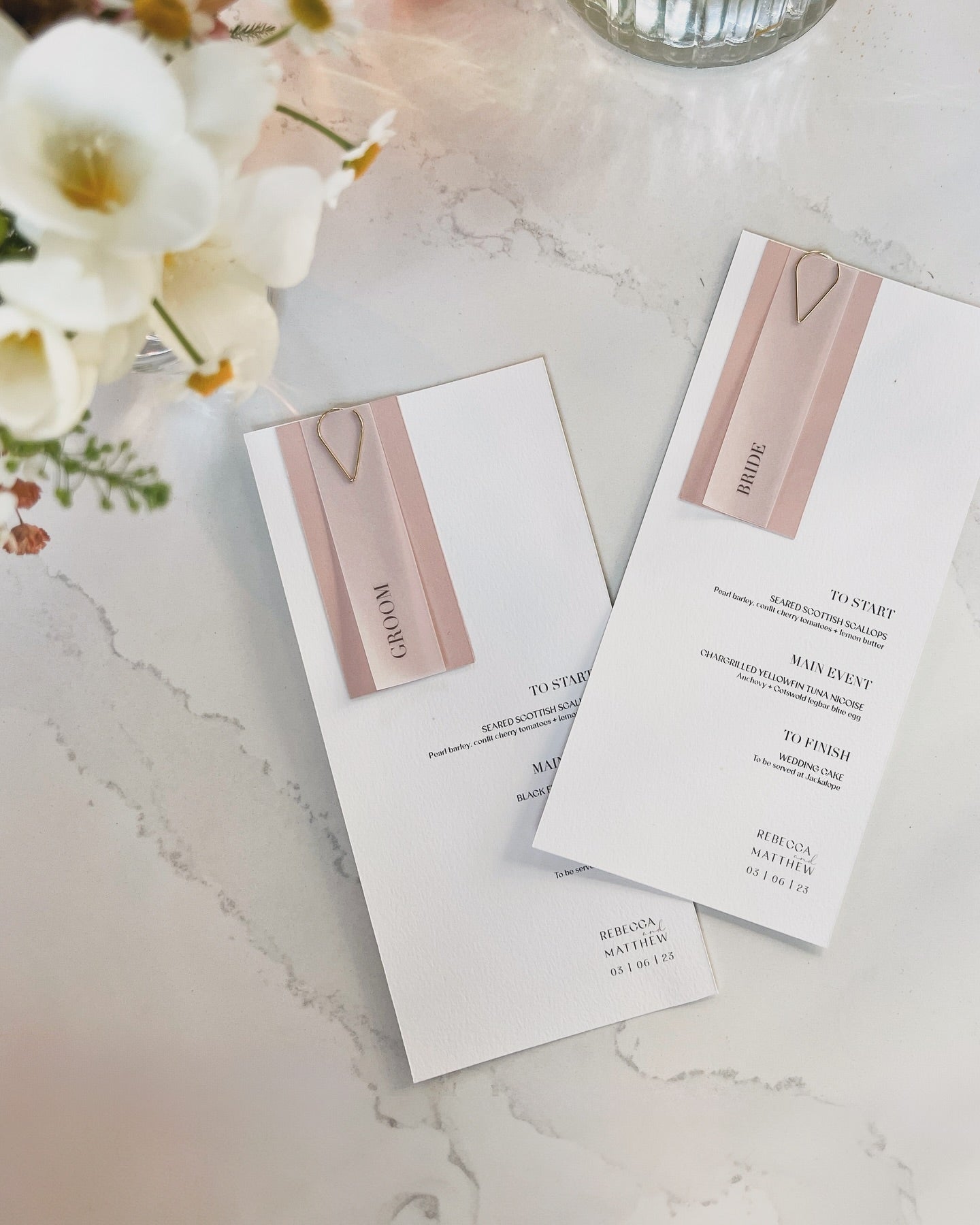 Classic Minimalist Menu with Place Cards