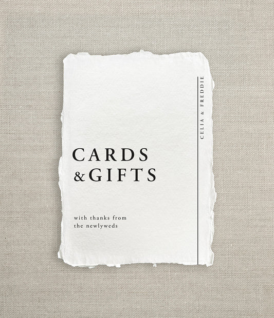 Classic Minimalist Cards and Gifts Sign