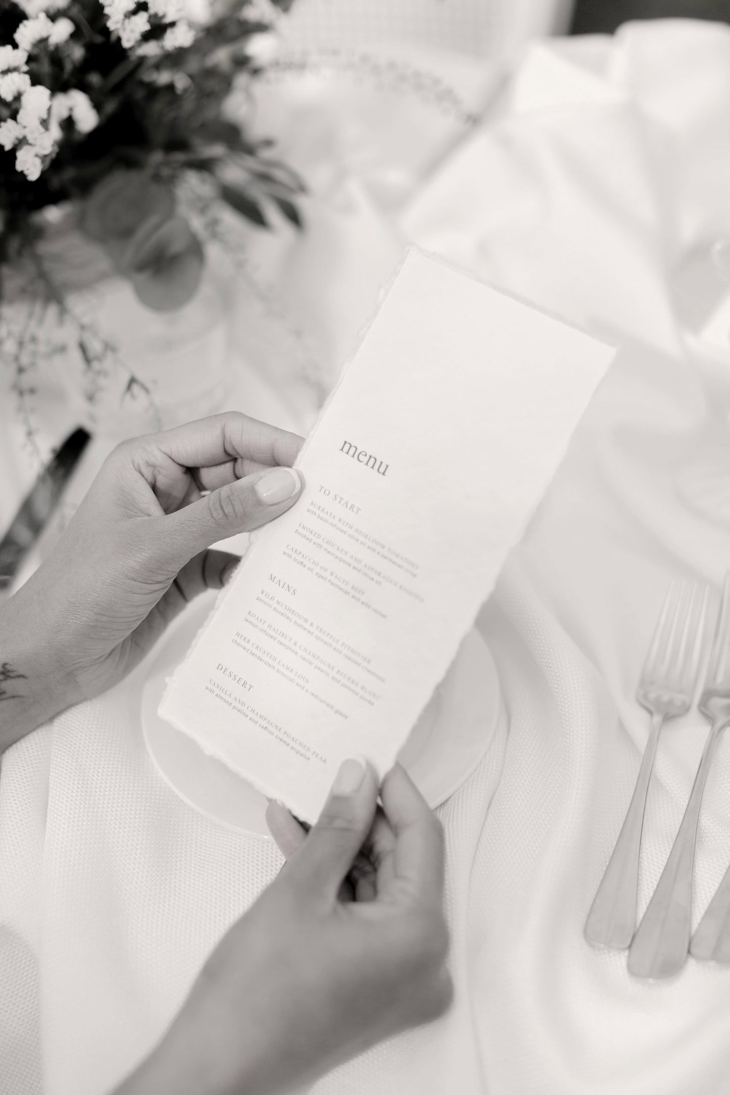Rustic Menu with Place Cards