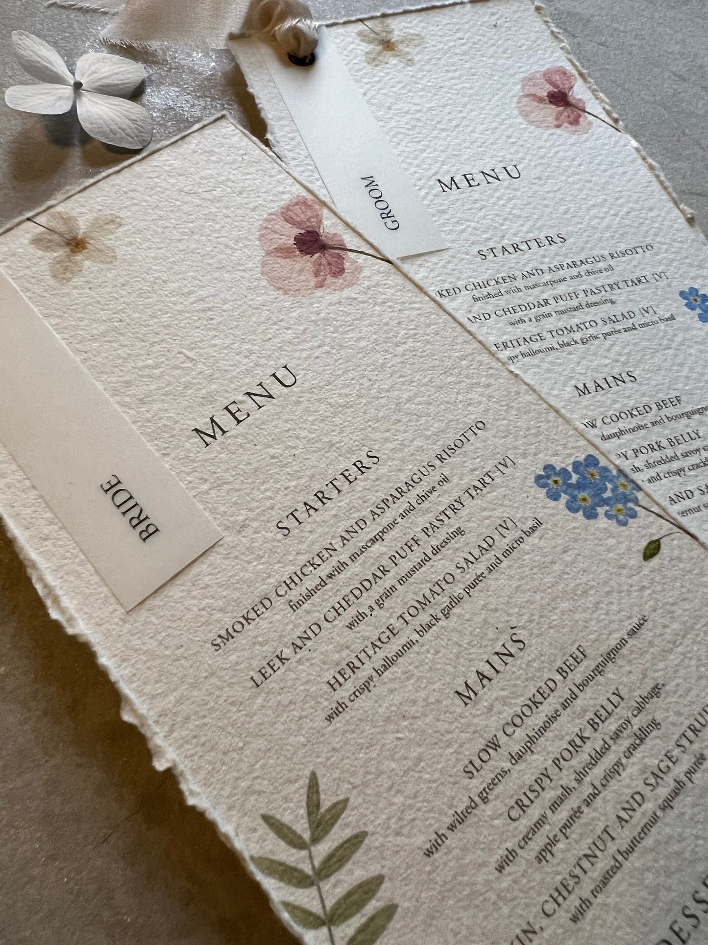Wildflower Boho Menu with Place Cards