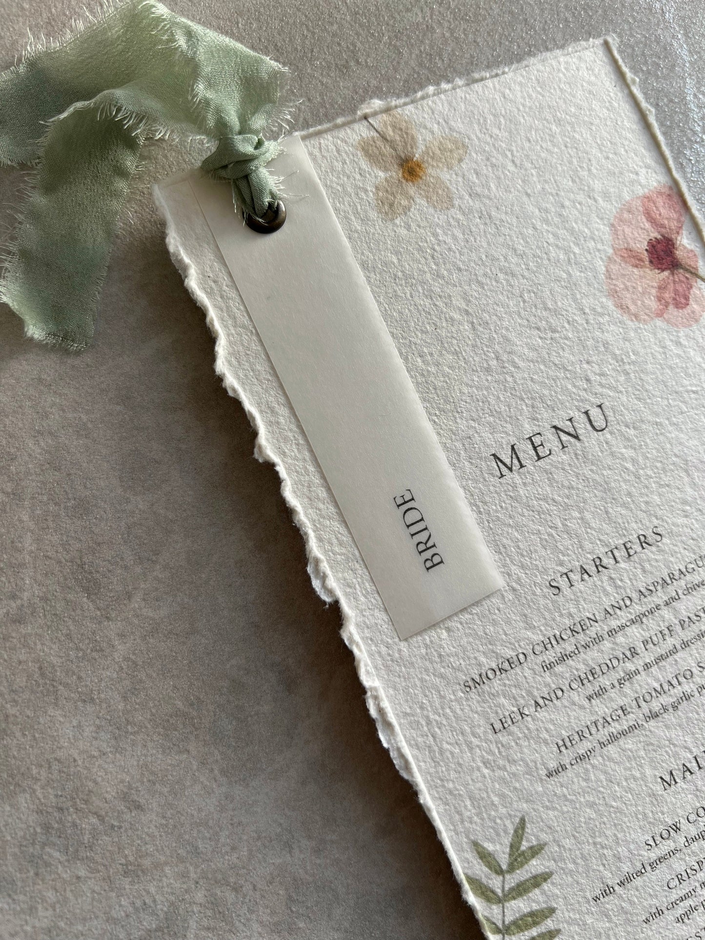 Wildflower Boho Menu with Place Cards