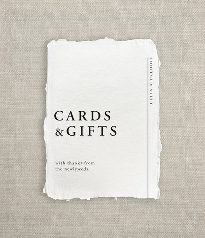 Classic Minimalist Cards and Gifts Sign
