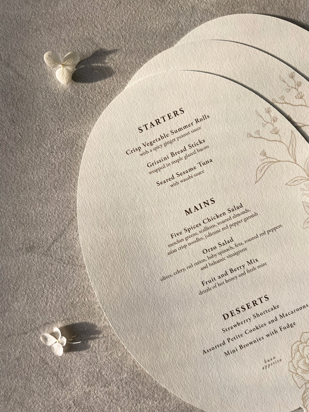 Vintage Romantic Die Cut Floral Menu