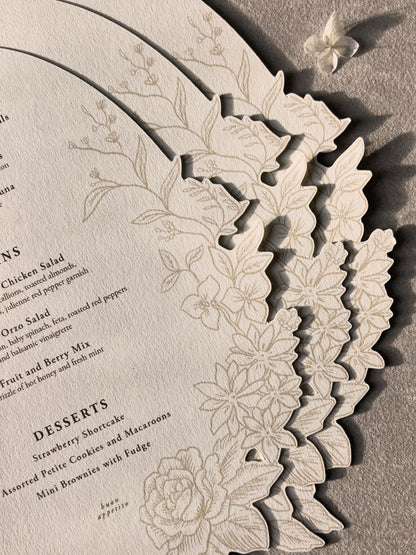Vintage Romantic Die Cut Floral Menu