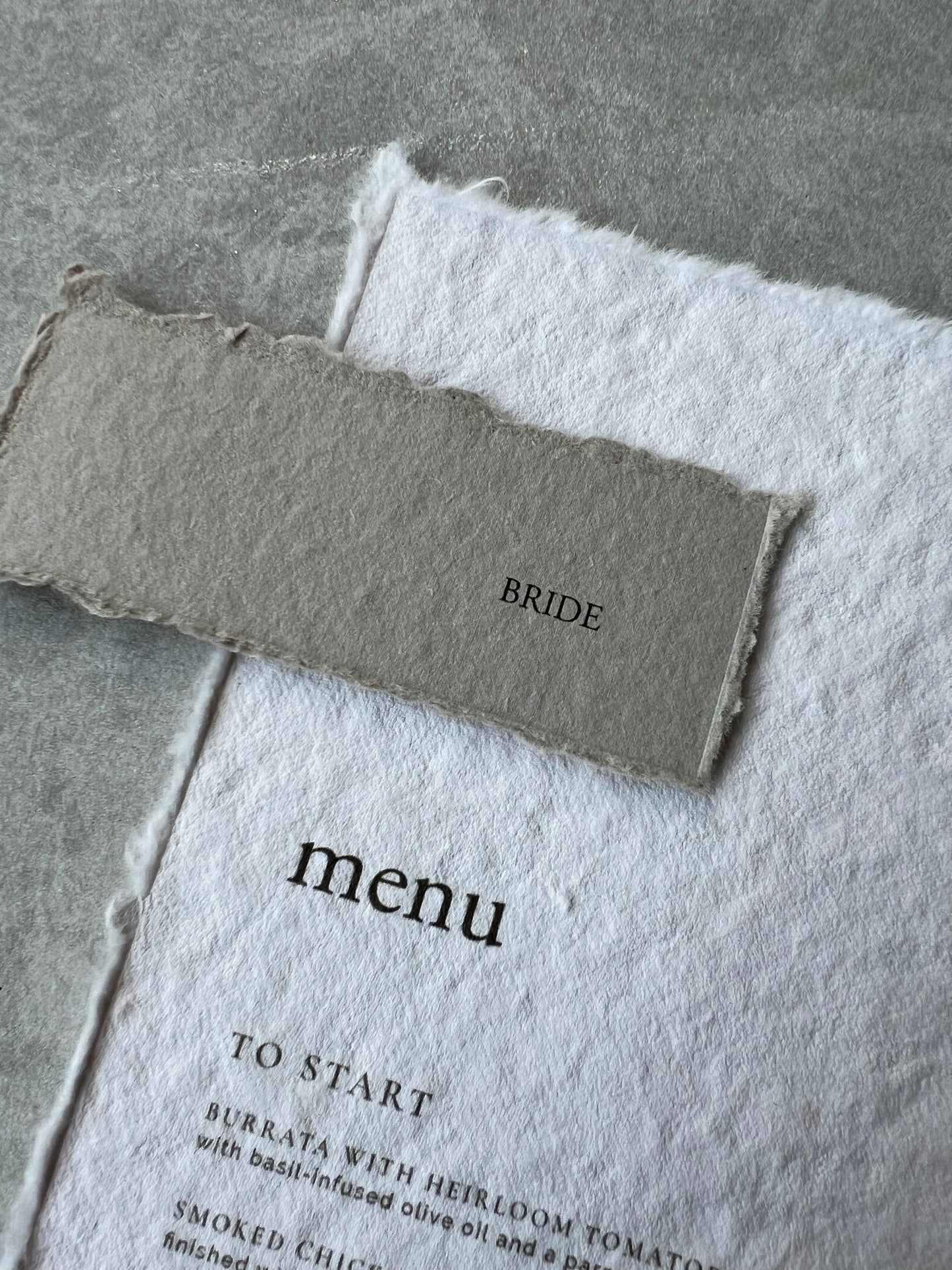 Rustic Menu with Place Cards