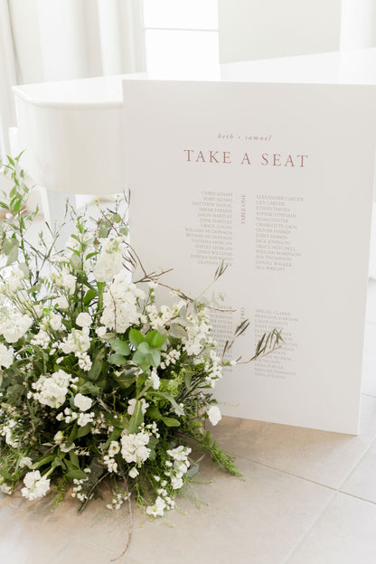 Classic Minimalist Seating Chart Board