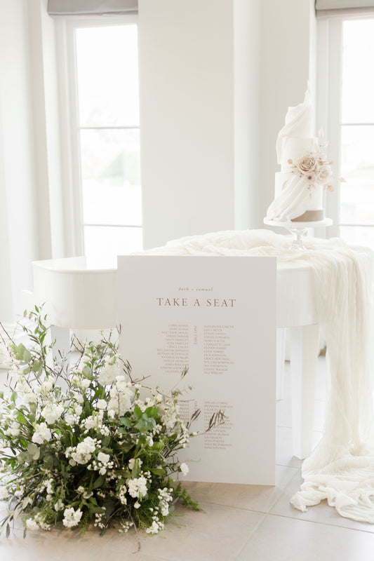 Minimalist Classic Seating Chart Board