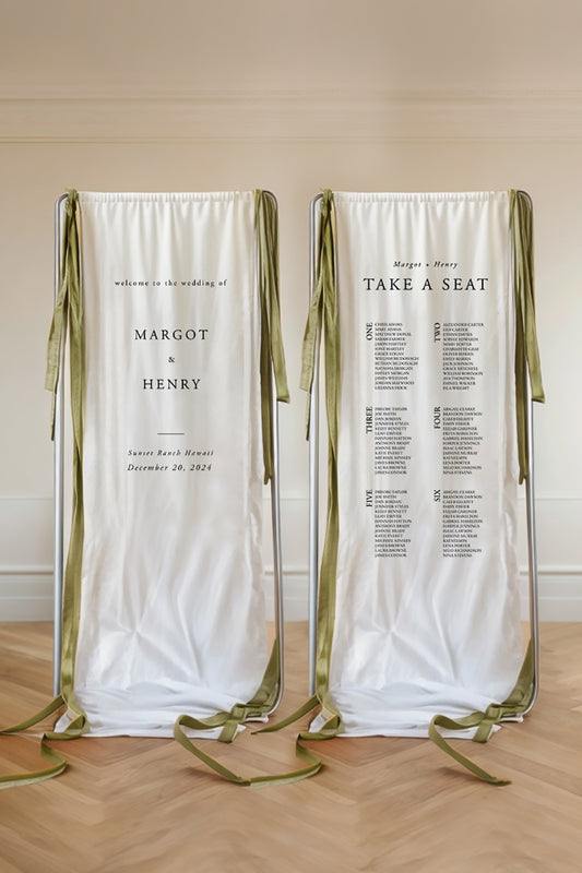 Classic Minimalist Welcome Sign and Seating Chart Duo