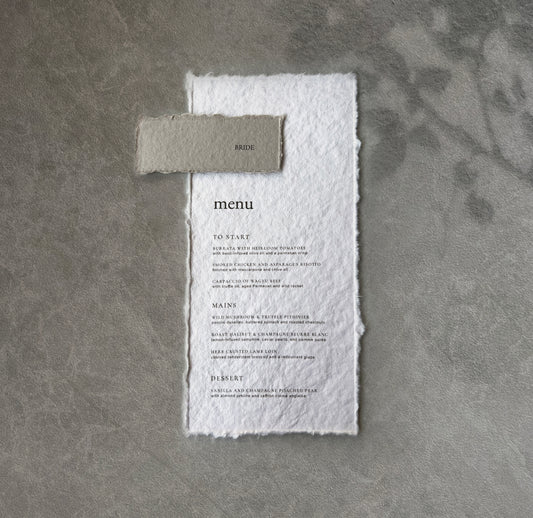 Rustic Menu with Place Cards