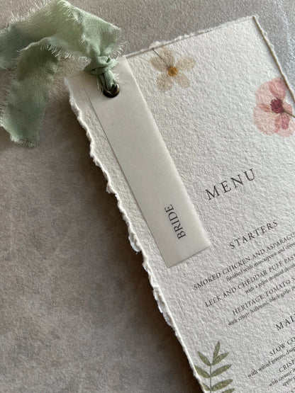 Wildflower Boho Menu with Place Cards