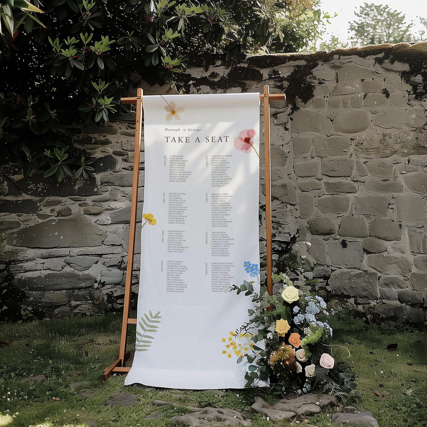 Wildflower Boho Linen Seating Chart