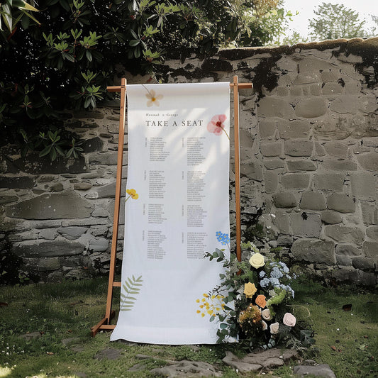 Wildflower Boho Linen Seating Chart