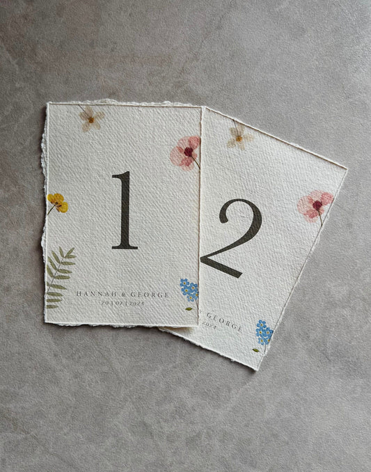 Wildflower Boho Table Numbers